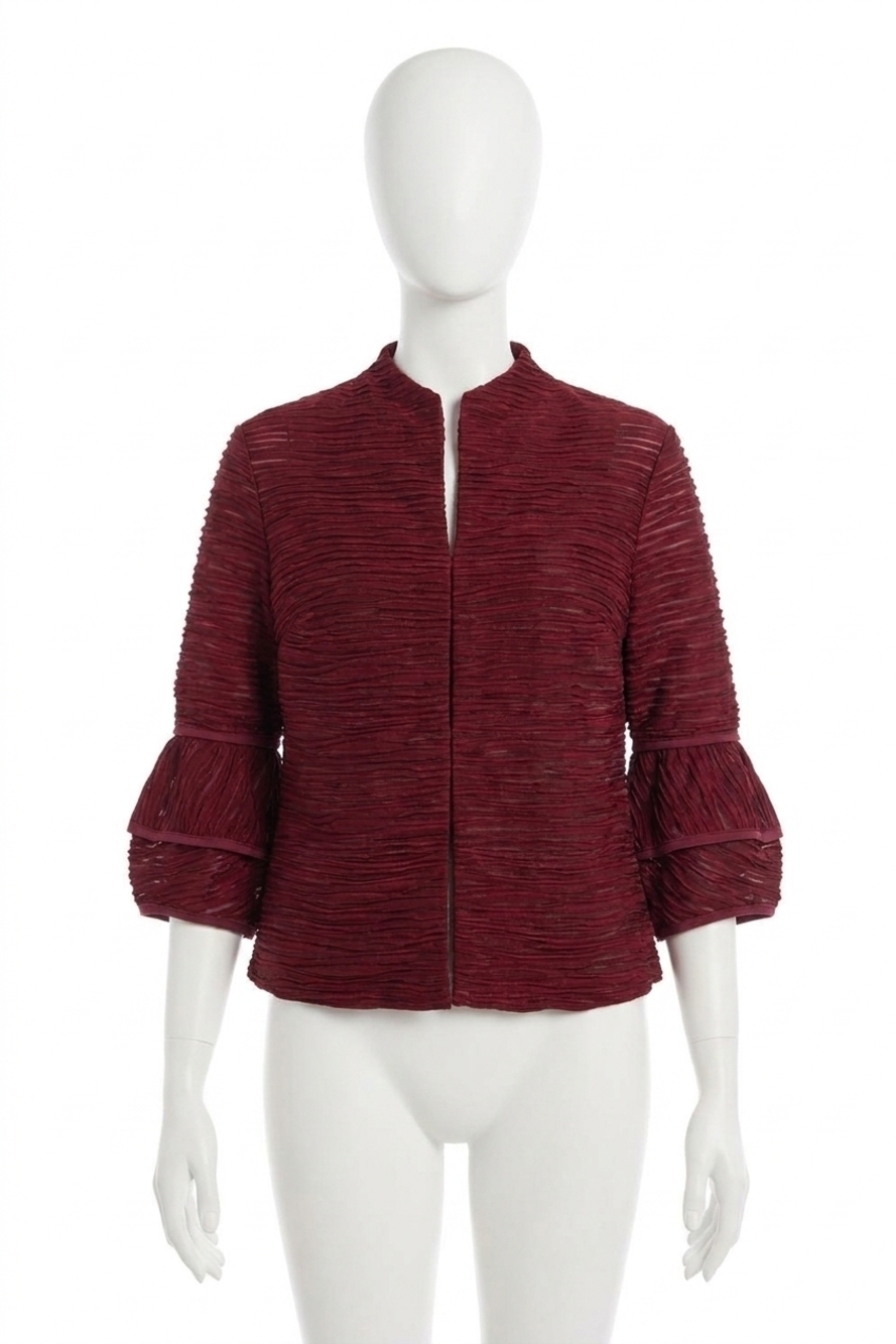NEW JOSEPH RIBKOFF cascade knit twin set jacket in merlot